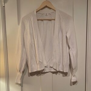 GAP White Knit Cotton Cardigan